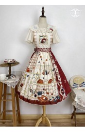 Miss Point Tea Party Daily Skirt with Detachable Shoulder Straps(Reservation/3 Colours/Full Payment Without Shipping)